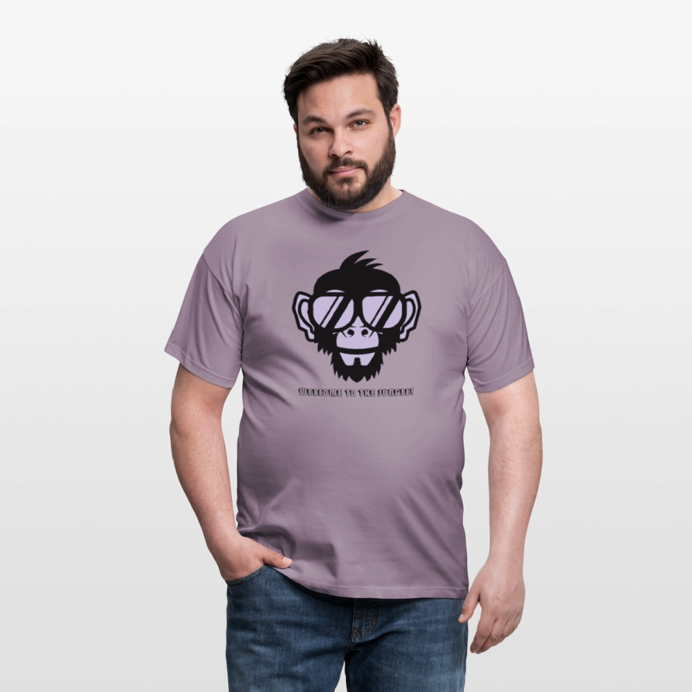 "Welcome to the Jungle" Motiv-T-Shirt für Männer - Lilagrau 