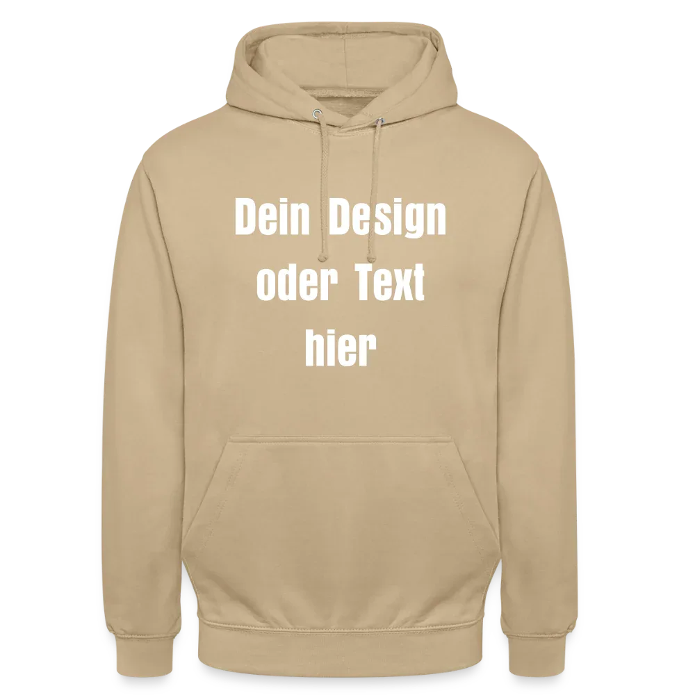 Unisex Hoodie - personalisierbare Vorder- und Rückseite - Beige