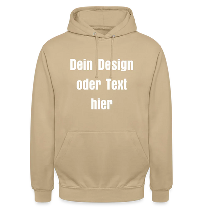 Unisex Hoodie - personalisierbare Vorder- und Rückseite - Beige
