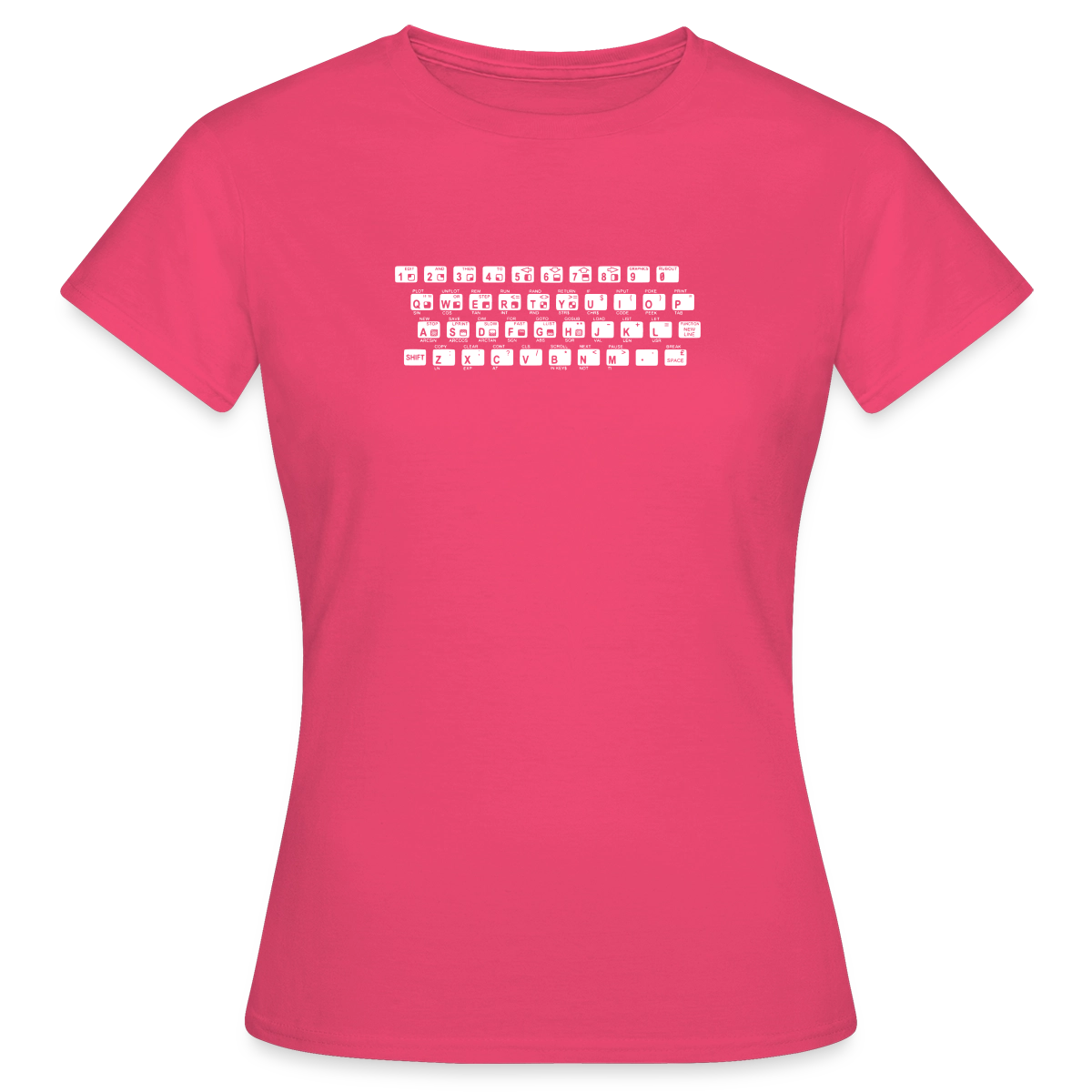 48K ZX Spectrum Motiv-T-Shirt für Frauen, Farbe Azalea
