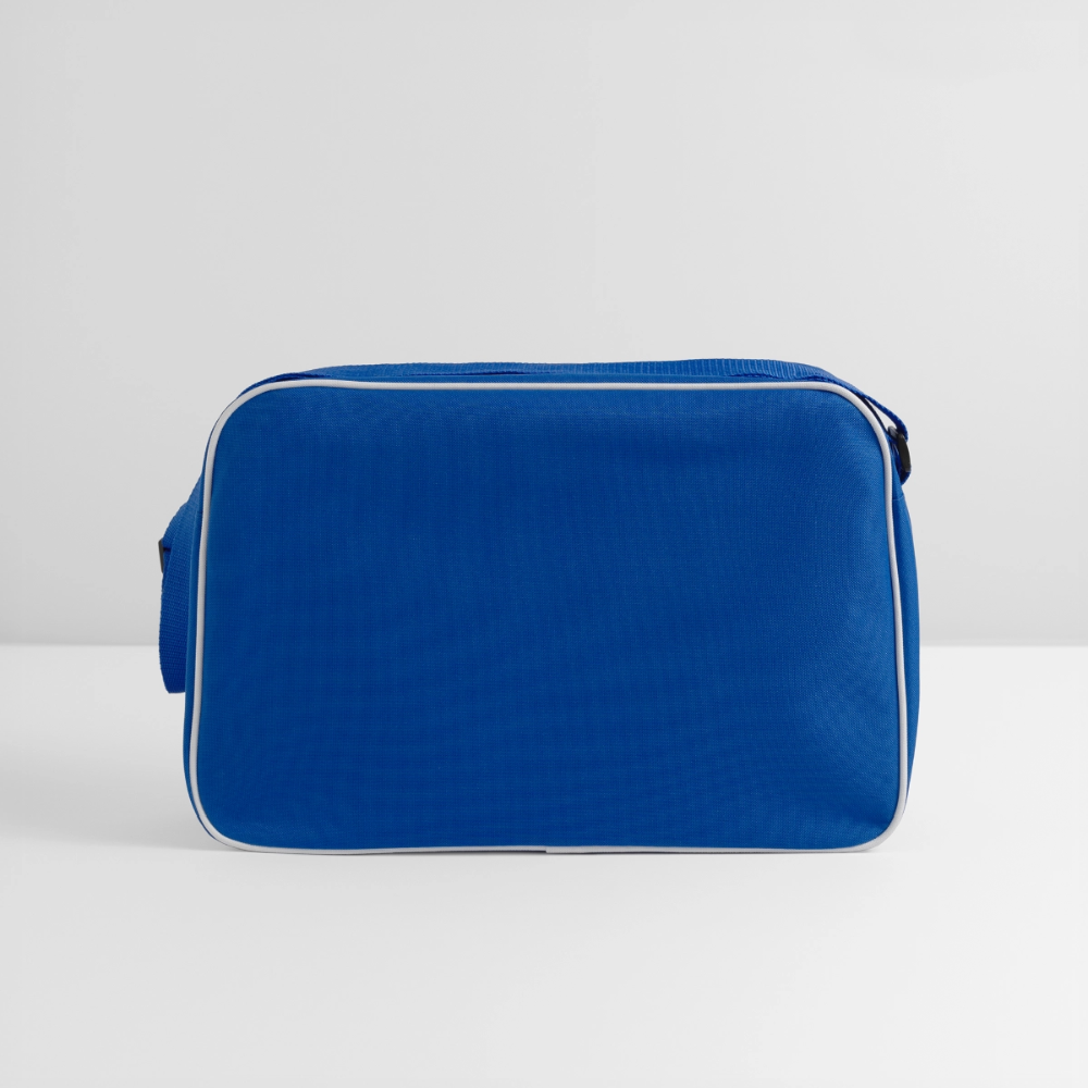 Retro Tasche mit Reißverschluss "PIXEL" - Blau/Weiß