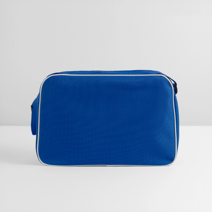 Retro Tasche mit Reißverschluss "PIXEL" - Blau/Weiß
