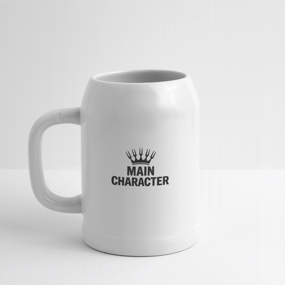 Bierkrug "Main Character" - personalisierbarer Name oder Text - Weiß