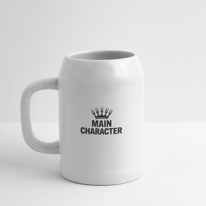 Bierkrug "Main Character" - personalisierbarer Name oder Text - Weiß