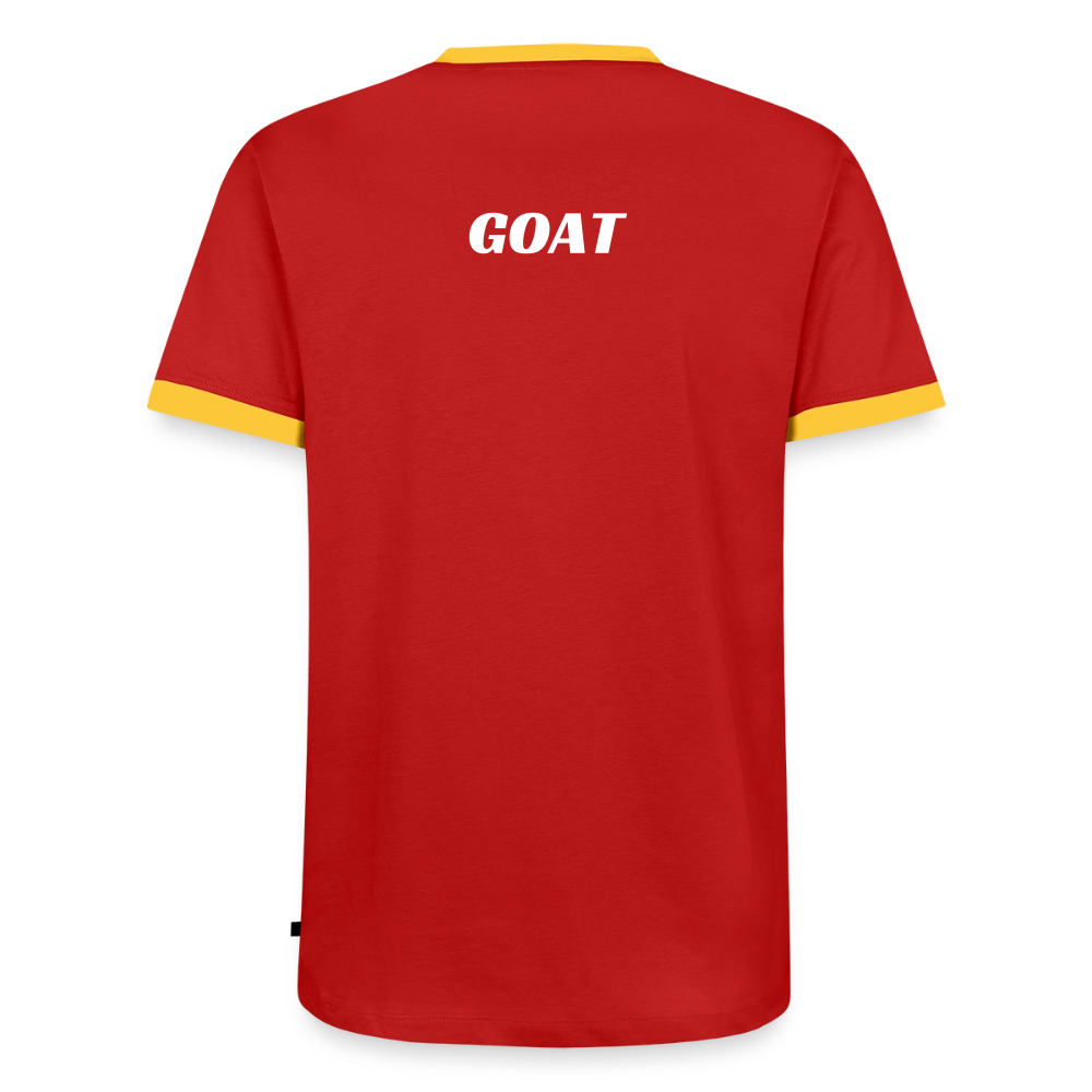 Männer T-Shirt "GOAT" - Rot/Gelb 