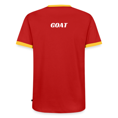 Männer T-Shirt "GOAT" - Rot/Gelb 