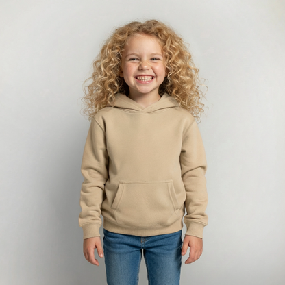 Kinder Hoodie - personalisierbare Vorder- und Rückseite - Sand