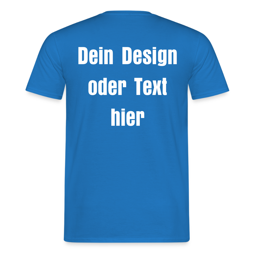 Männer T-Shirt - personalisierbare Vorder- und Rückseite - Royalblau