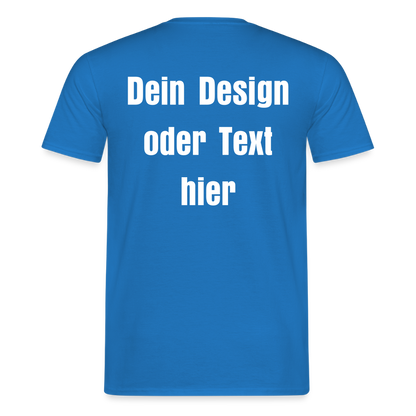 Männer T-Shirt - personalisierbare Vorder- und Rückseite - Royalblau