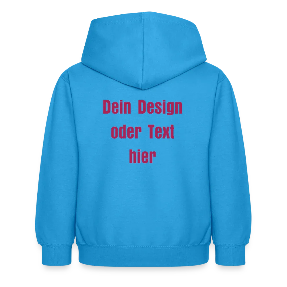 Kinder Hoodie - personalisierbare Vorder- und Rückseite - Meeresblau