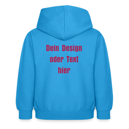 Kinder Hoodie - personalisierbare Vorder- und Rückseite - Meeresblau