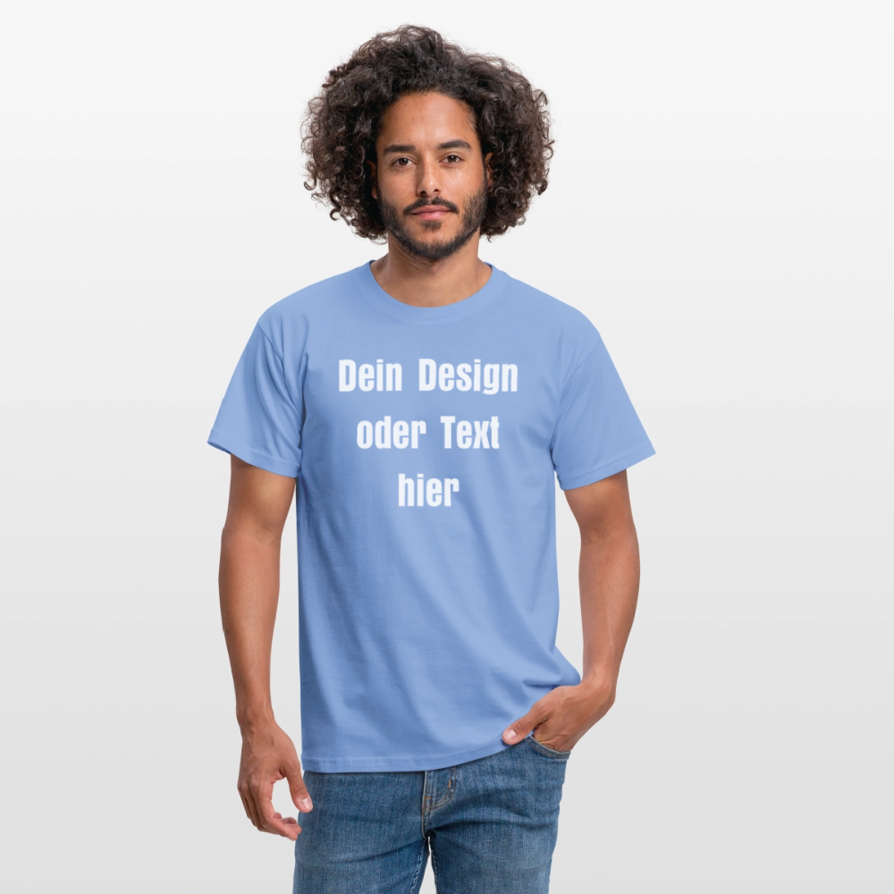 Männer T-Shirt - personalisierbare Vorder- und Rückseite - Carolina Blue
