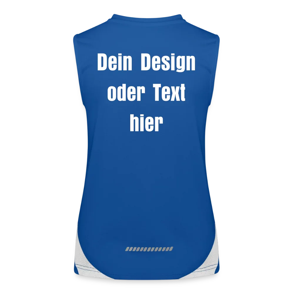 Funktionelles Kontrast-Tank Top für Frauen - personalisierbare Vorder- und Rückseite - Royal/Weiß