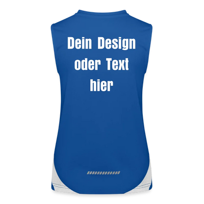 Funktionelles Kontrast-Tank Top für Frauen - personalisierbare Vorder- und Rückseite - Royal/Weiß