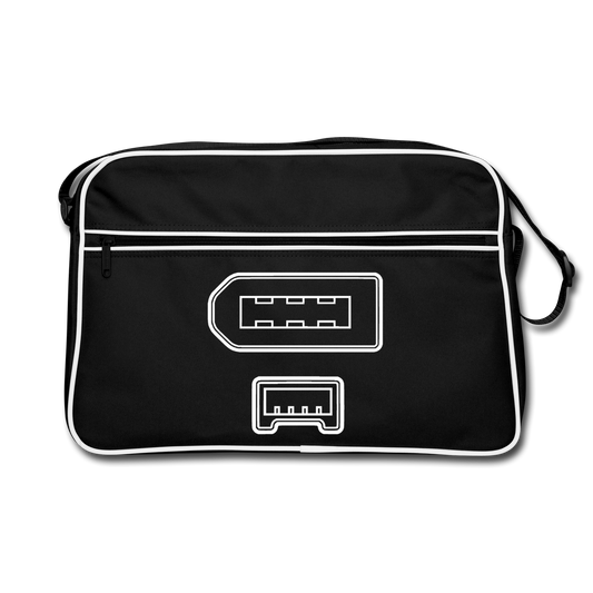 "IEEE 1394" Motiv-Retro-Tasche, Farbe Schwarz/Weiß