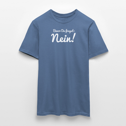 "Nein" Motiv-T-Shirt für Männer - Taubenblau 