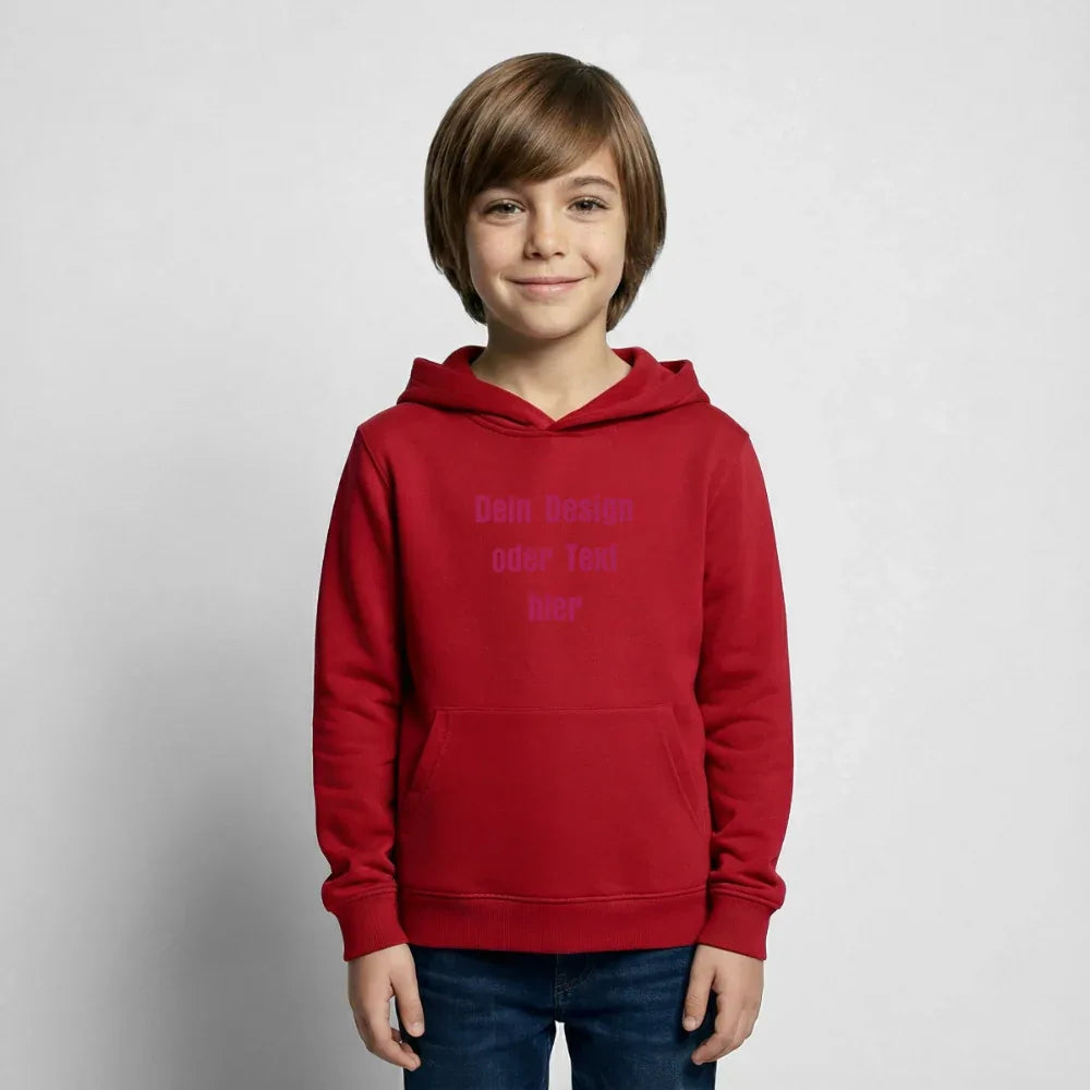 Kinder Hoodie - personalisierbare Vorder- und Rückseite - Rot