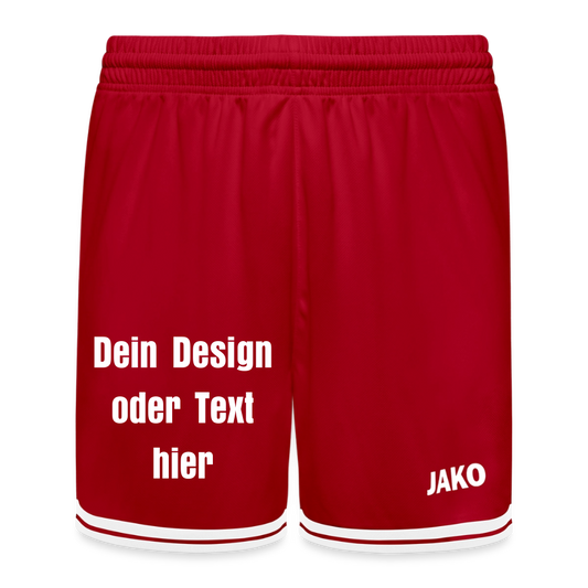 JAKO Kinder Basketball Short Center 2.0 - personalisierbar - Rot/Weiß