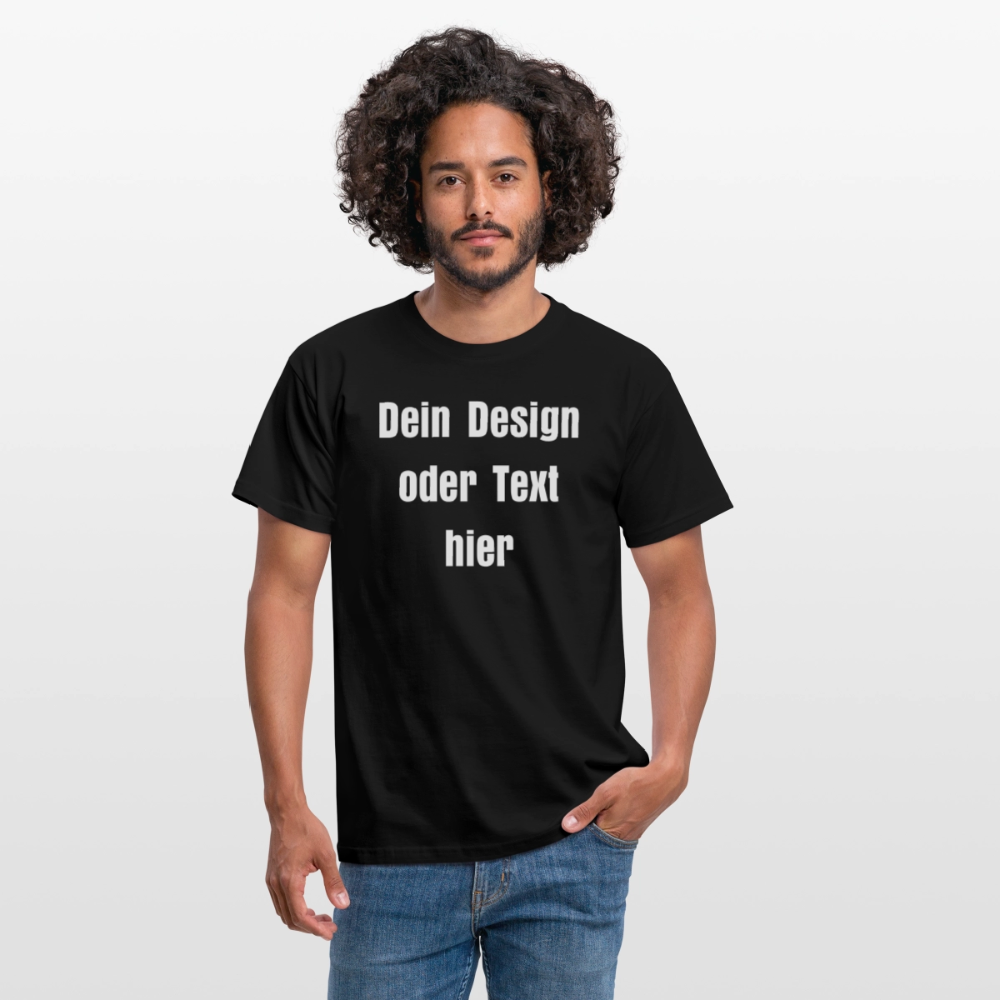 Männer T-Shirt - personalisierbare Vorder- und Rückseite - Schwarz
