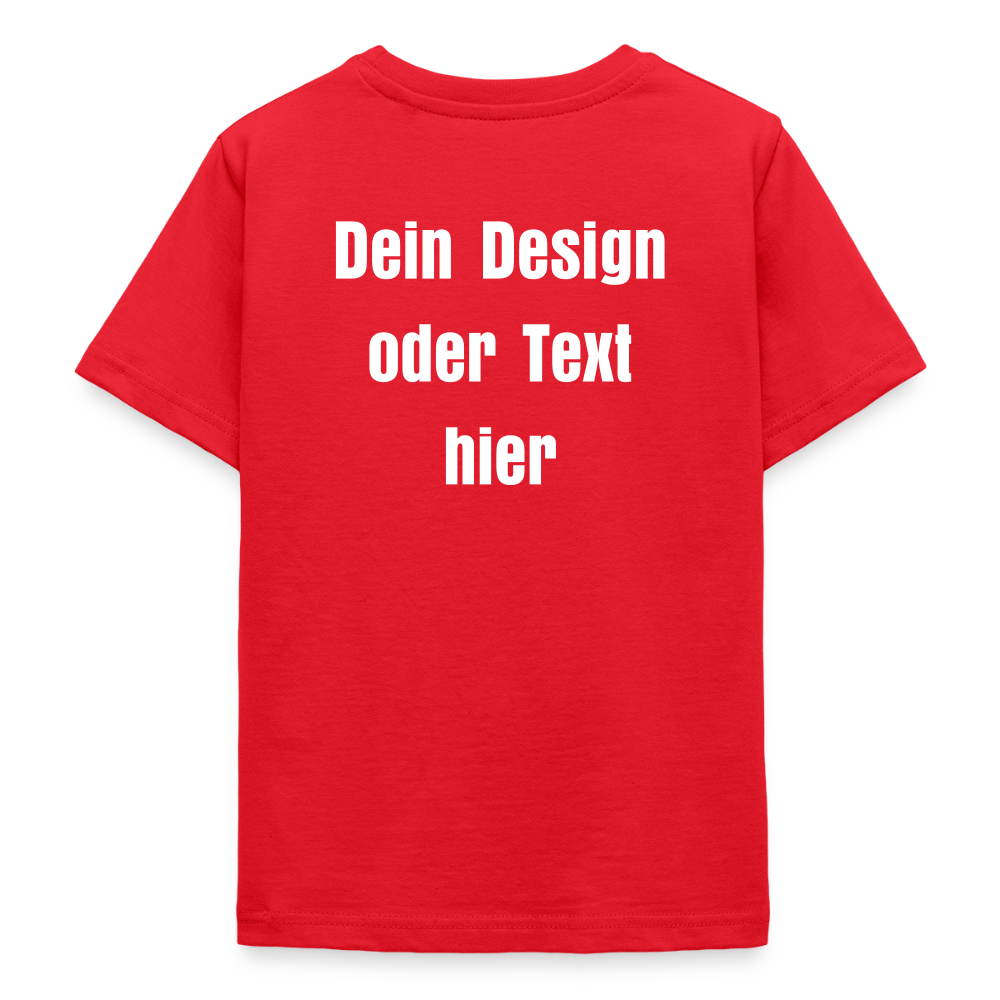 Teenager T-Shirt - personalisierbare Vorder- und Rückseite - Rot