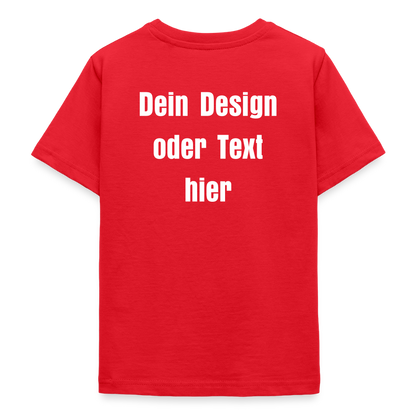 Teenager T-Shirt - personalisierbare Vorder- und Rückseite - Rot