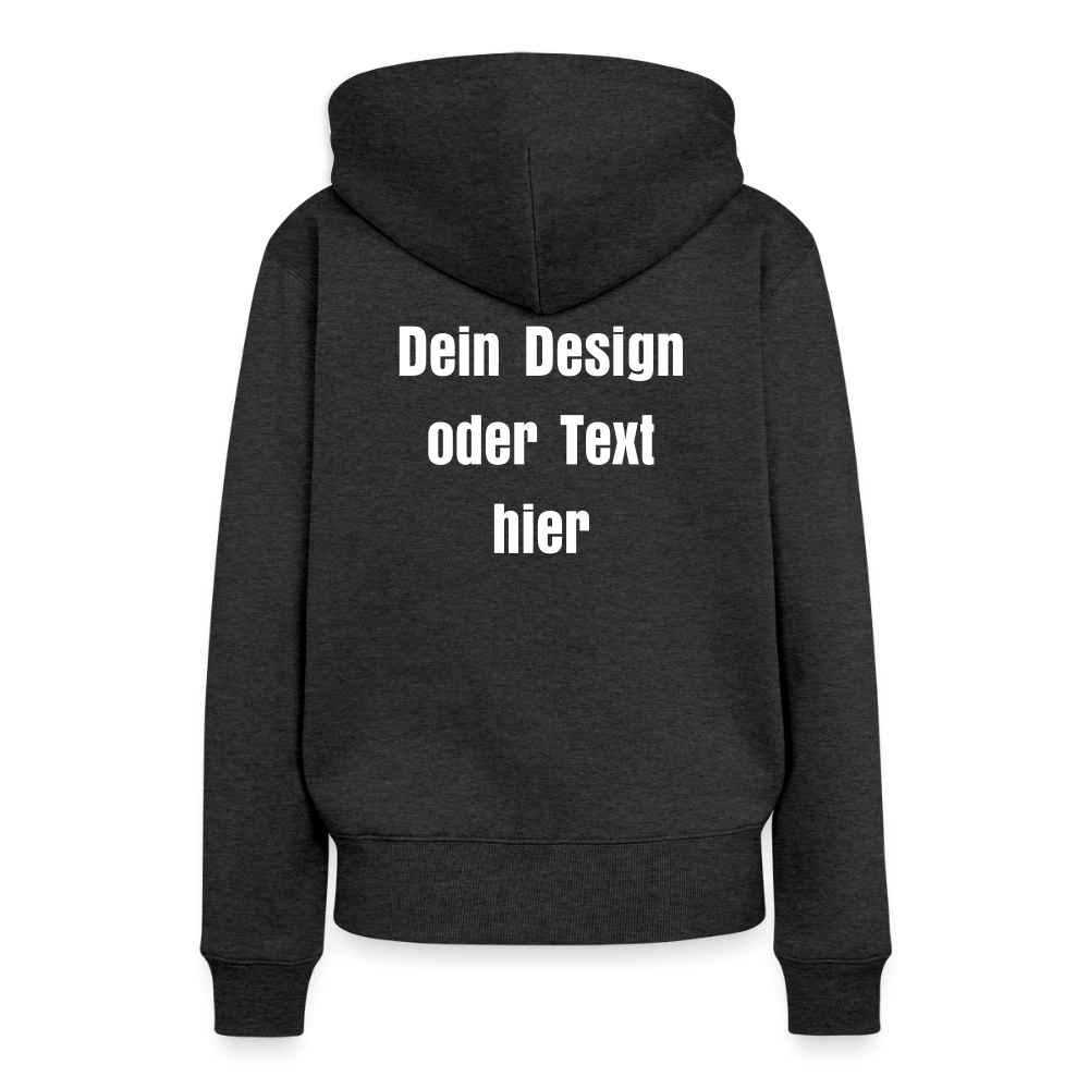 Frauen Premium Hoodie - personalisierbare Vorder- und Rückseite - Anthrazit meliert