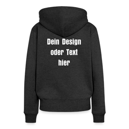 Frauen Premium Hoodie - personalisierbare Vorder- und Rückseite - Anthrazit meliert