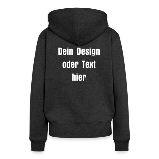 Frauen Premium Hoodie - personalisierbare Vorder- und Rückseite - Anthrazit meliert