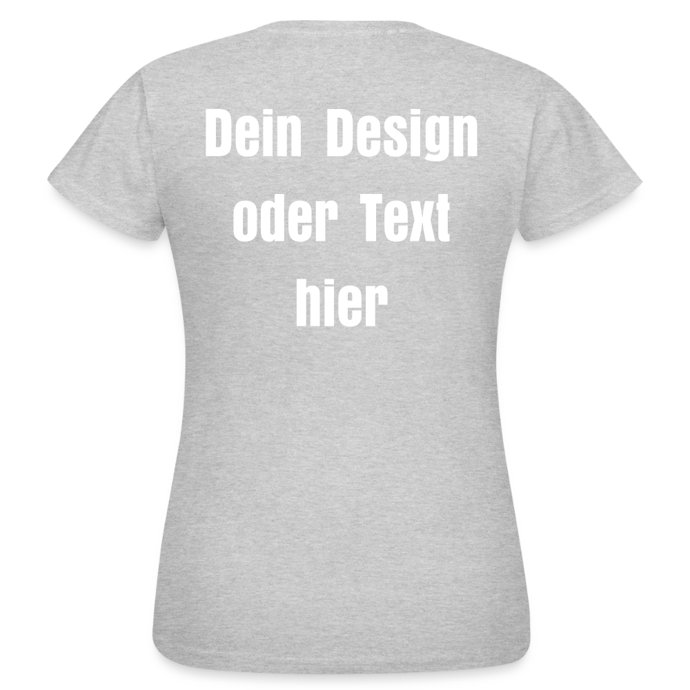 Frauen T-Shirt - personalisierbare Vorder- und Rückseite - Grau meliert