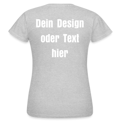 Frauen T-Shirt - personalisierbare Vorder- und Rückseite - Grau meliert