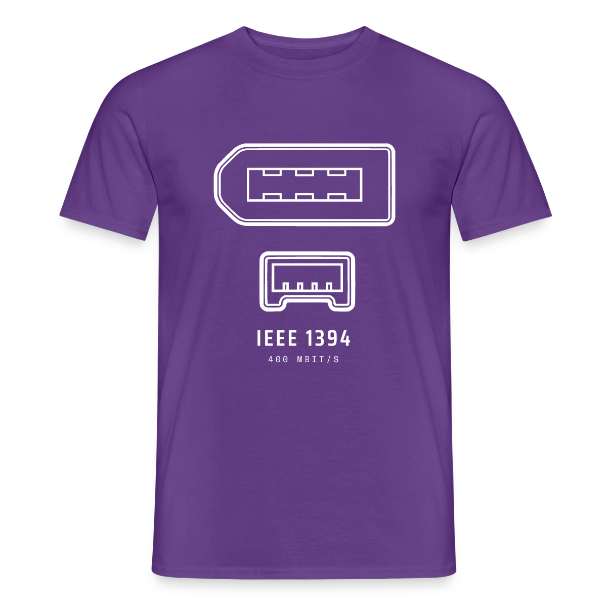 "IEEE 1394, 400 Mbit/s" Motiv-T-Shirt für Männer, Farbe Lila