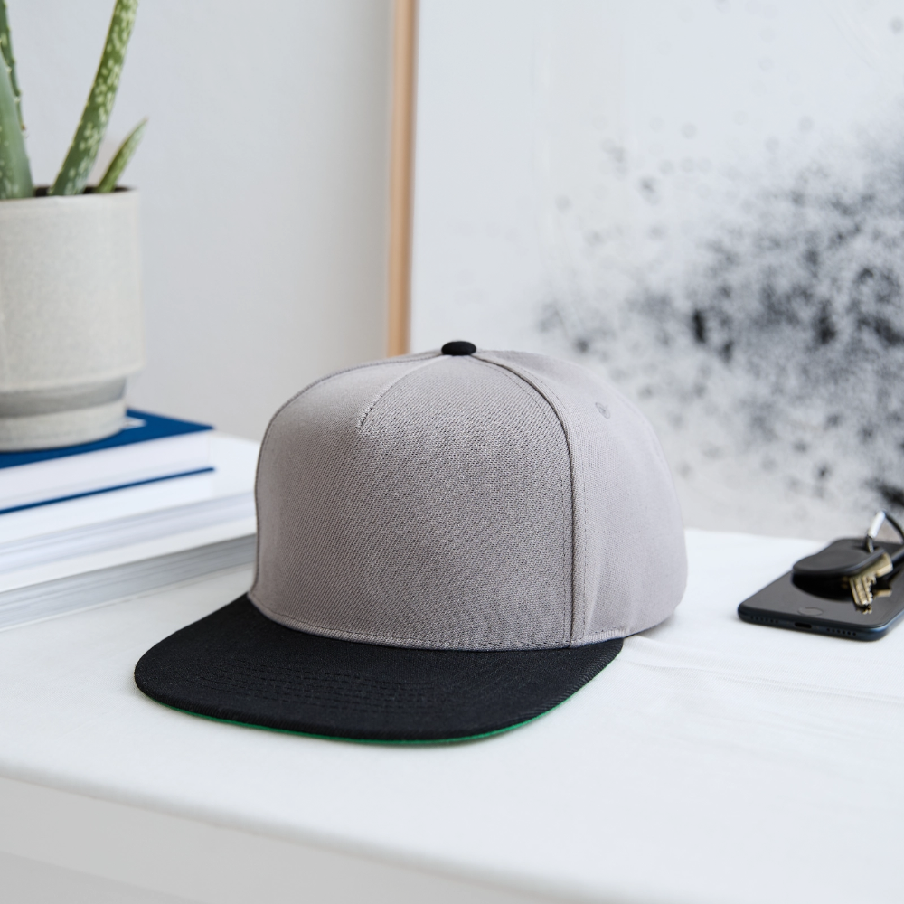 Snapback Cap - personalisierbar - Graphit/Schwarz