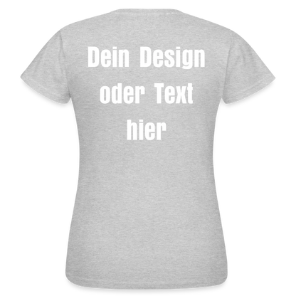 Frauen T-Shirt - personalisierbare Vorder- und Rückseite - Grau meliert