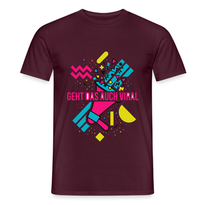 Geht das auch viral? Memphis-Motiv Motiv-T-Shirt für Männer, Farbe Ziegelrot