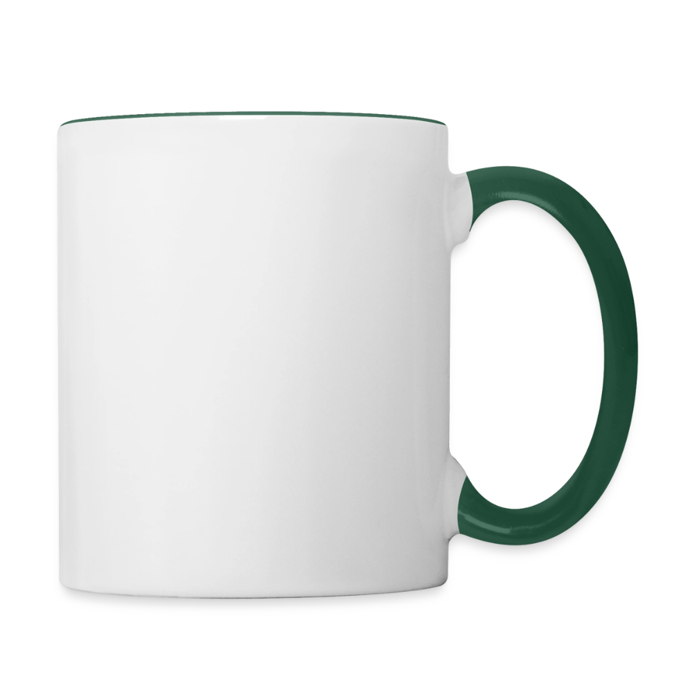 Keramiktasse zweifarbig 325ml - personalisierbar - Weiß/Dunkelgrün