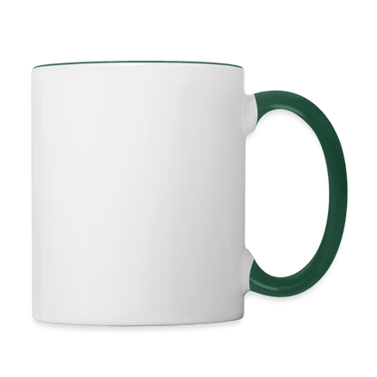 Keramiktasse zweifarbig 325ml - personalisierbar - Weiß/Dunkelgrün