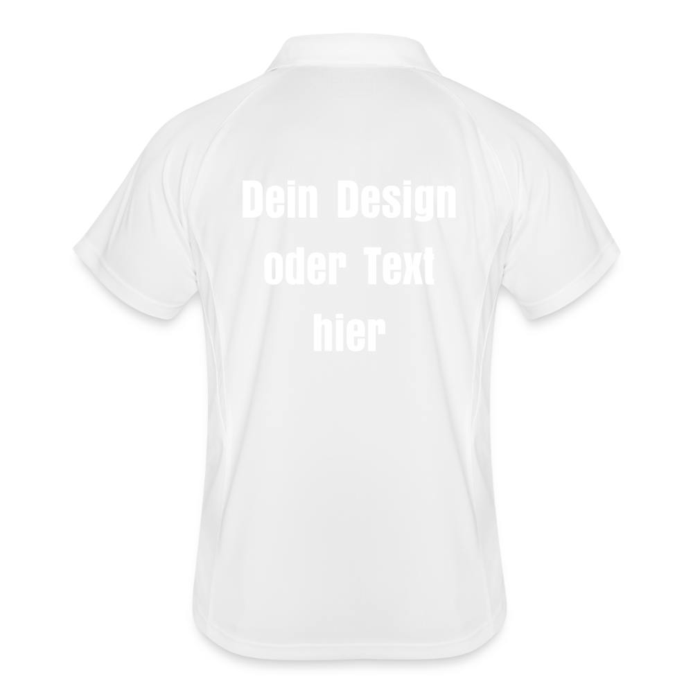 Männer Polo atmungsaktiv - personalisierbar - Weiß/Navy