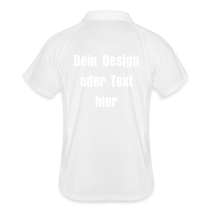 Männer Polo atmungsaktiv - personalisierbar - Weiß/Navy