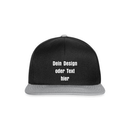 Snapback Cap - personalisierbar - Schwarz/Grau