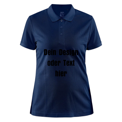CRAFT Core Unify Frauen Polo Shirt - personalisierbar - Navy meliert
