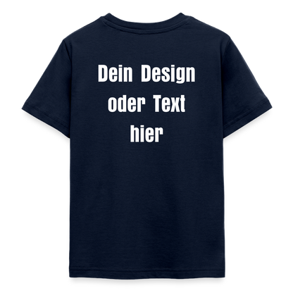 Teenager T-Shirt - personalisierbare Vorder- und Rückseite - Navy