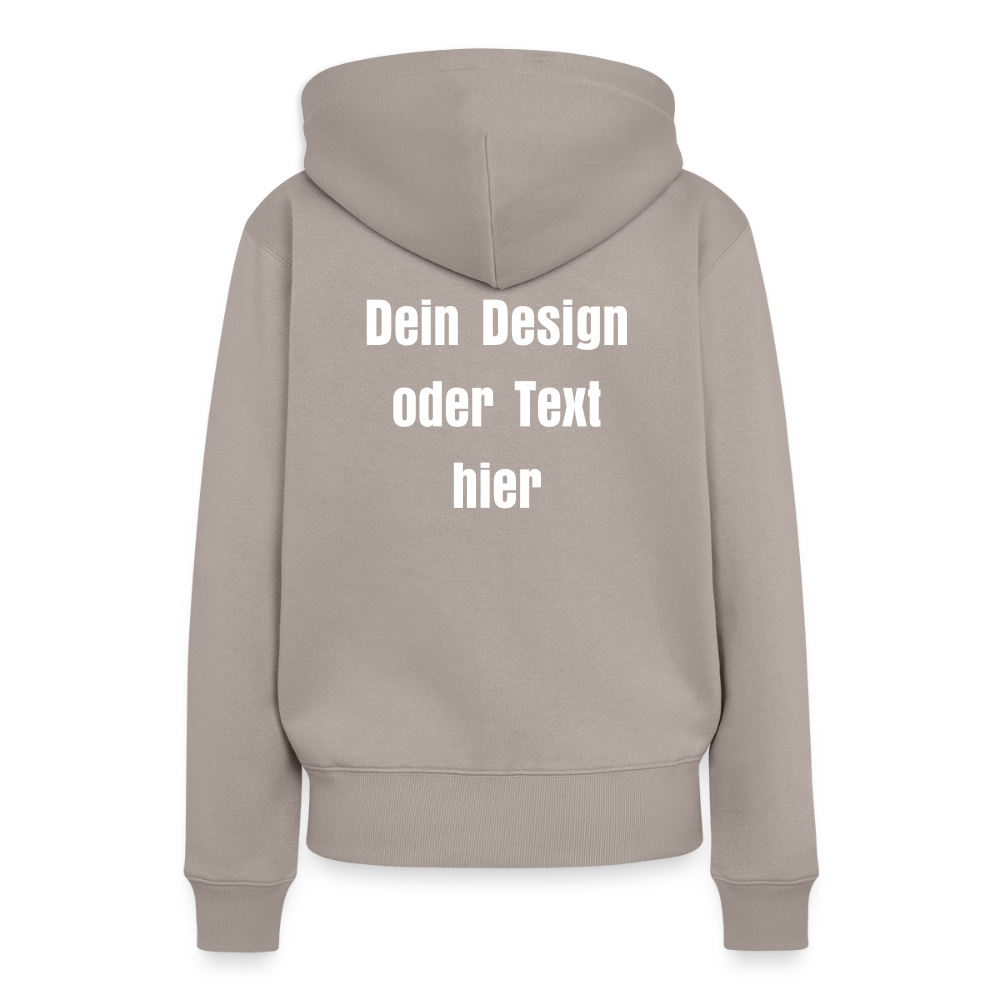 Frauen Premium Hoodie - personalisierbare Vorder- und Rückseite - Taupe