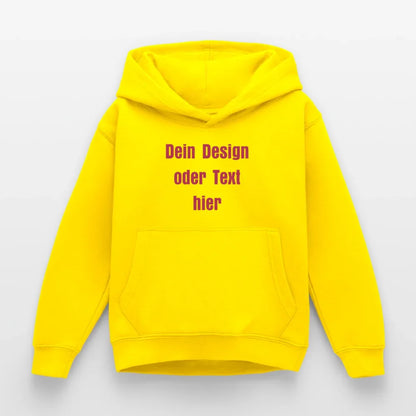 Kinder Hoodie - personalisierbare Vorder- und Rückseite - Gelb