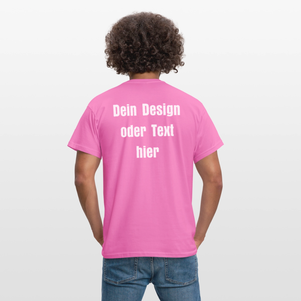 Männer T-Shirt - personalisierbare Vorder- und Rückseite - Pink