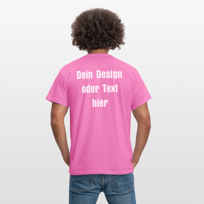 Männer T-Shirt - personalisierbare Vorder- und Rückseite - Pink