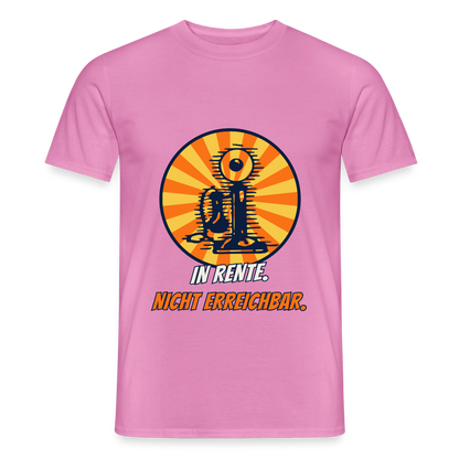 "In Rente. Nicht erreichbar. Comic-Motiv" Motiv-T-Shirt für Männer, Farbe Pink