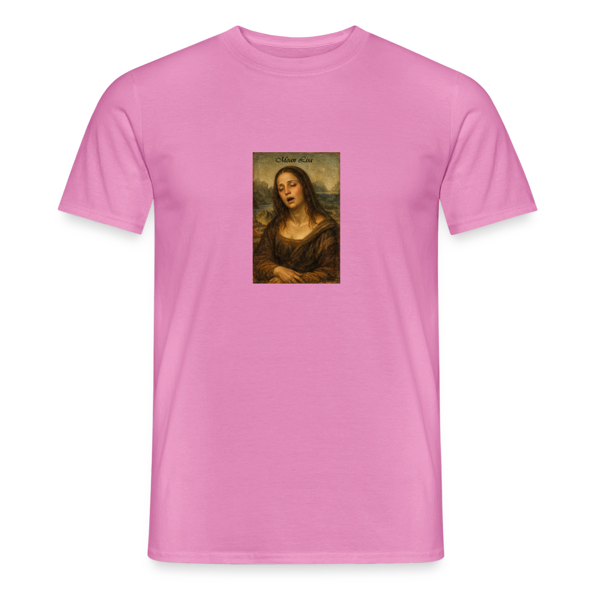 Moan Lisa Motiv-T-Shirt für Männer, Farbe Pink