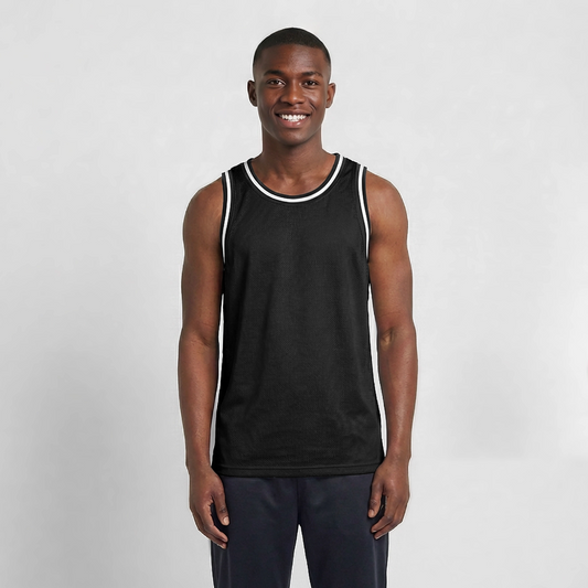 Männer Basketball-Trikot - personalisierbar - Schwarz/Weiß