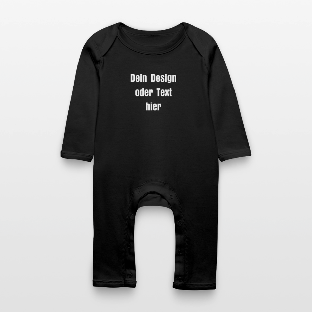 Baby Bio Strampler - personalisierbar - Schwarz