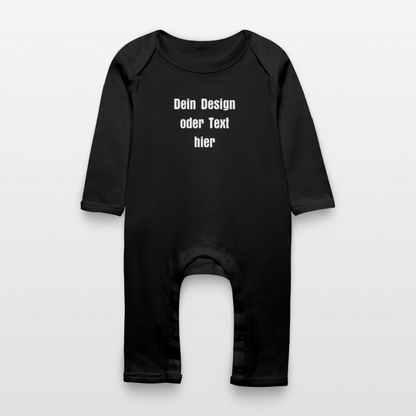 Baby Bio Strampler - personalisierbar - Schwarz